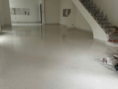 Quy Trình Thi Công Sàn Đá Mài Terrazzo Chuyên Nghiệp Tại VibeHouse