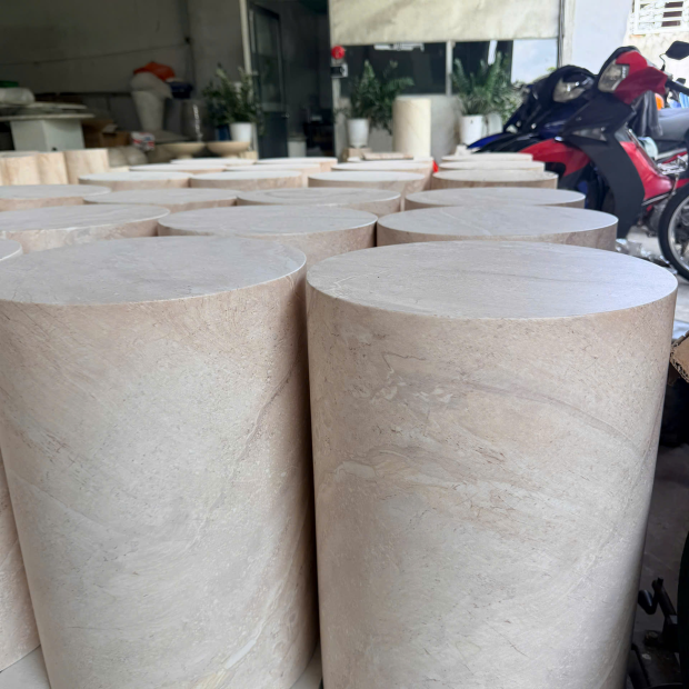 Đôn đá marble trụ tròn