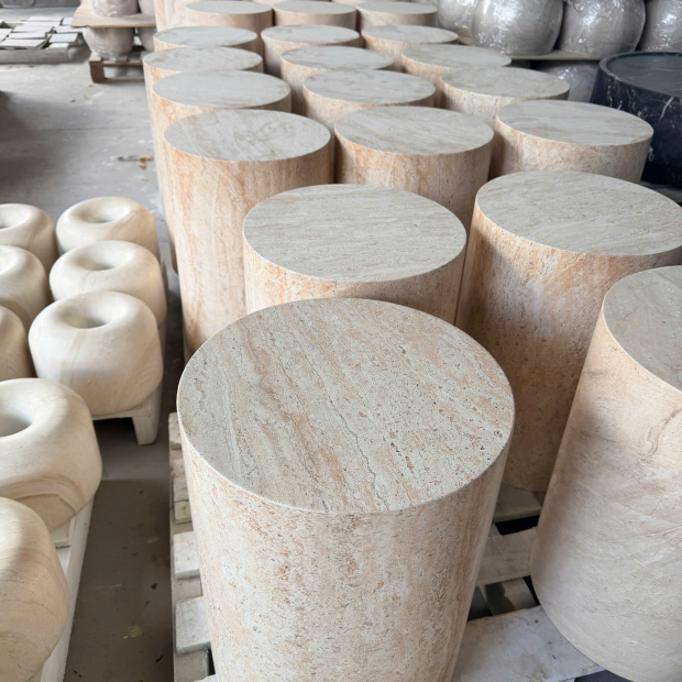 Đôn đá marble trụ tròn