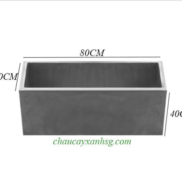 Mẫu chậu xi măng chữ nhật trồng ban công đẹp