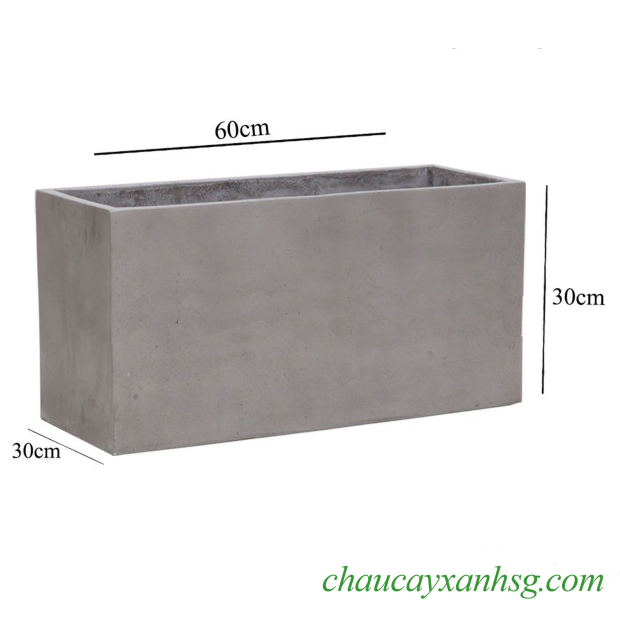 Chậu xi măng chữ nhật 60x30x30 giá rẻ tại TP.HCM