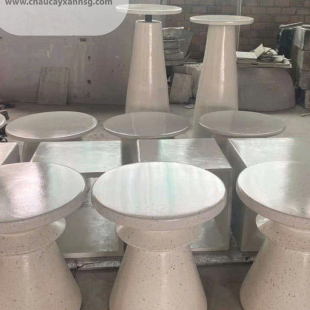Đôn bàn terrazzo hình quân cờ