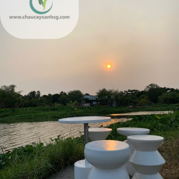 Set Bàn Đôn Terrazzo Ngoài Trời