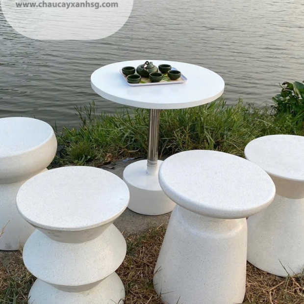 Set Bàn Đôn Terrazzo Ngoài Trời