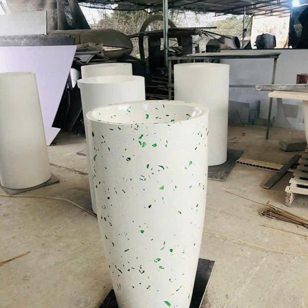 Chậu Rửa Lavabo Đá Mài Terrazzo
