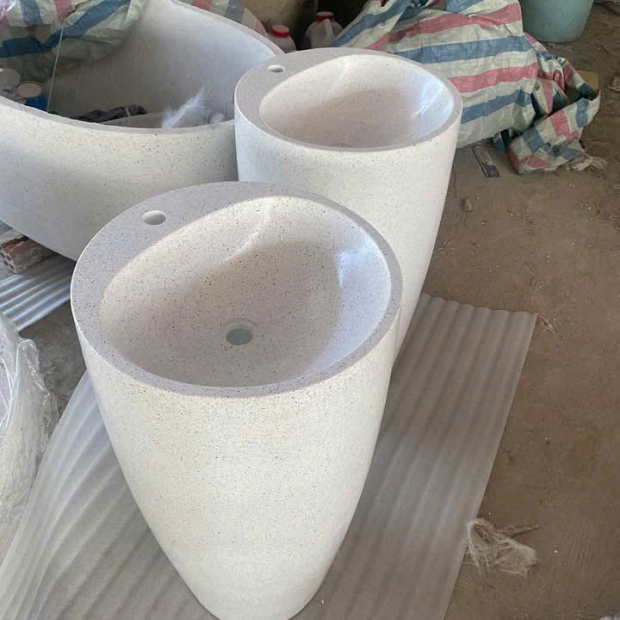 Chậu Rửa Lavabo Đá Mài Terrazzo