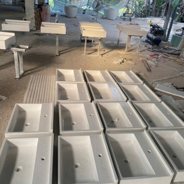 Chậu rửa đá terrazzo âm tường TP.HCM