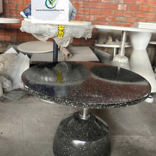 Bàn Mặt Đá Mài Đá Sofa Màu Đen