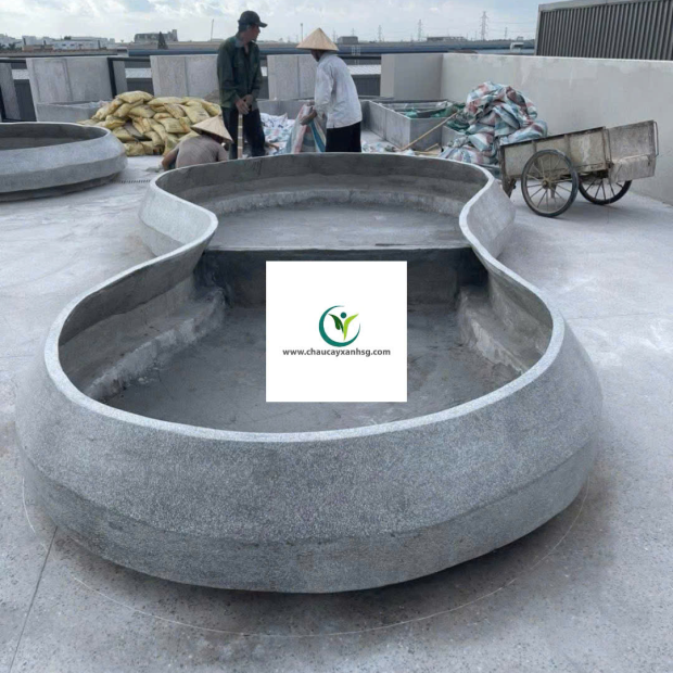 Thi Công Thiết Kế Chậu Cây Composite Đá Mài Cho Ban Công, Sân Thượng, Hành Lang