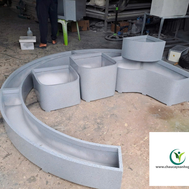 Chậu Cây Composite Theo Yêu Cầu Hình Chữ Nhật, Hình Tròn, Hình Vuông