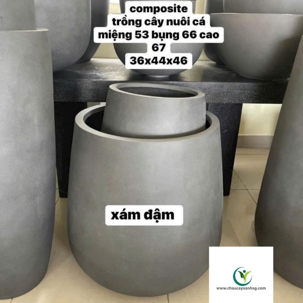 Chậu Trồng Cây Composite Chữ Nhật, Chậu Composite Tròn, Vuông Chuẩn Xuất Khẩu
