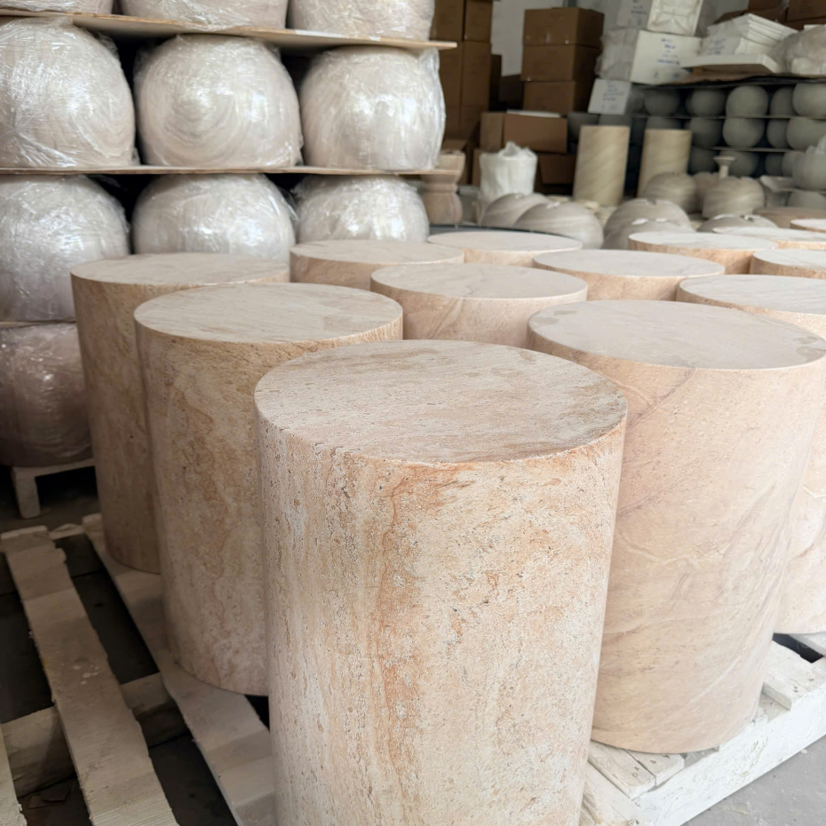 Đôn đá marble trụ tròn