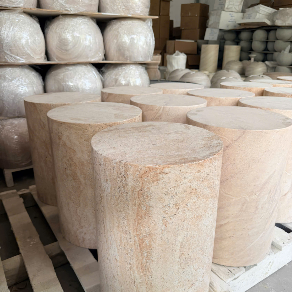 Đôn đá marble trụ tròn