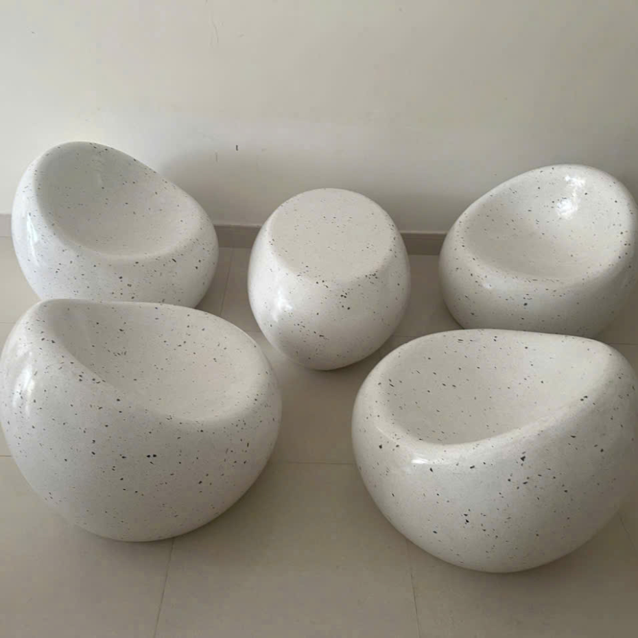 Bộ Bàn Ghế Bê Tông Đá Mài Terrazzo Dạng Sỏi – Xưởng Sản Xuất Giá Tốt TPHCM
