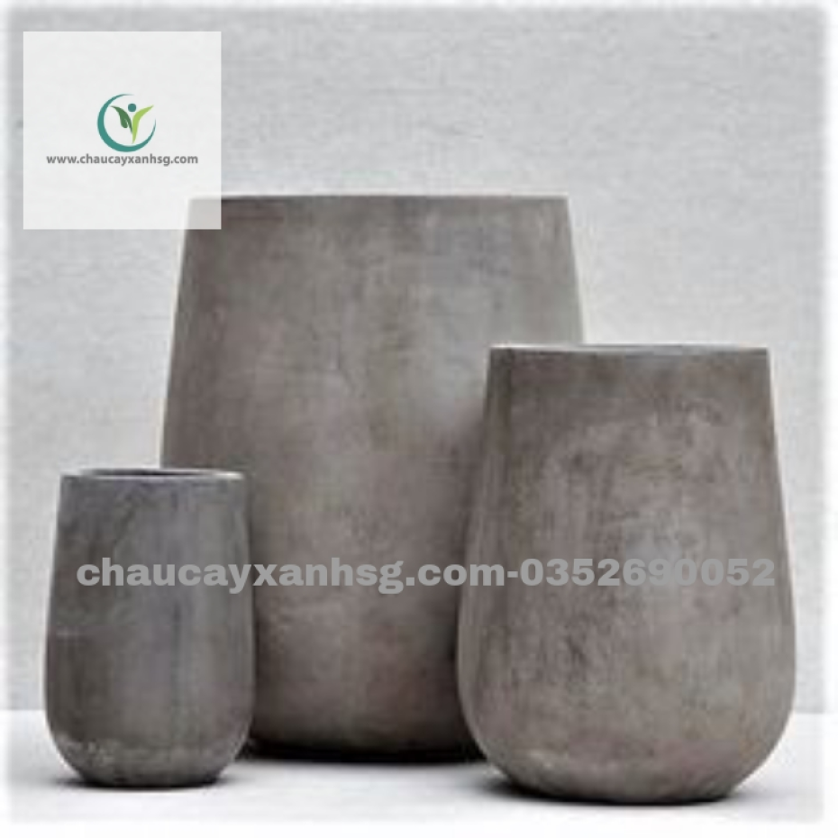 Chậu xi măng bo tròn