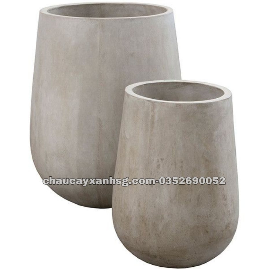 Chậu xi măng bo tròn