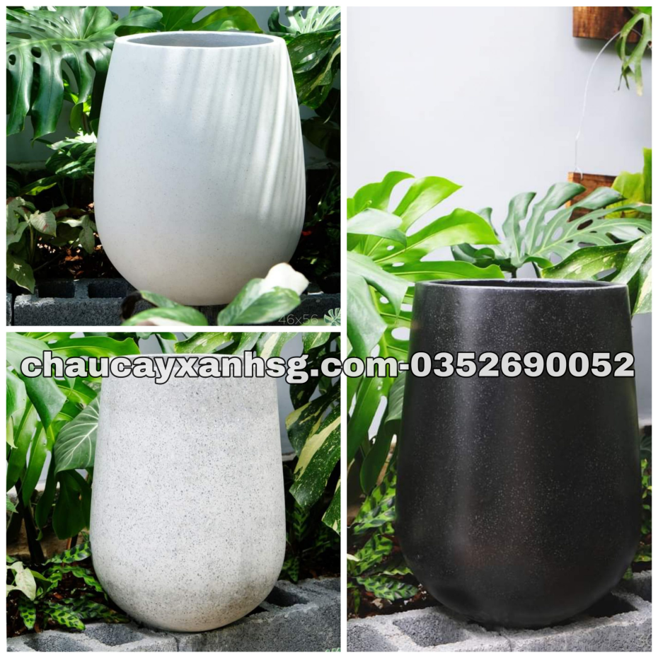 Chậu trồng cây đá mài giọt nước 30×50