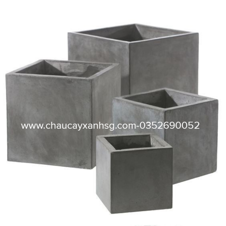 Tổng hợp các mẫu chậu xi măng trồng cây hình vuông đẹp giá rẻ