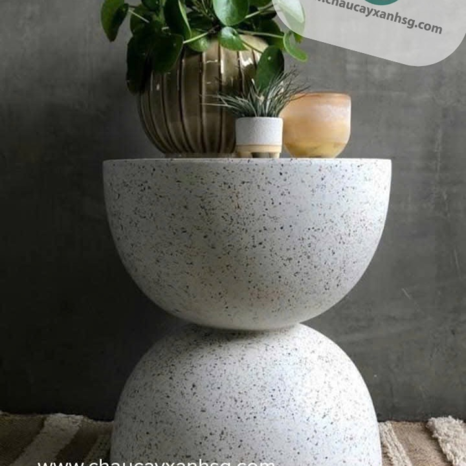 Đôn terrazzo hình bán nguyệt