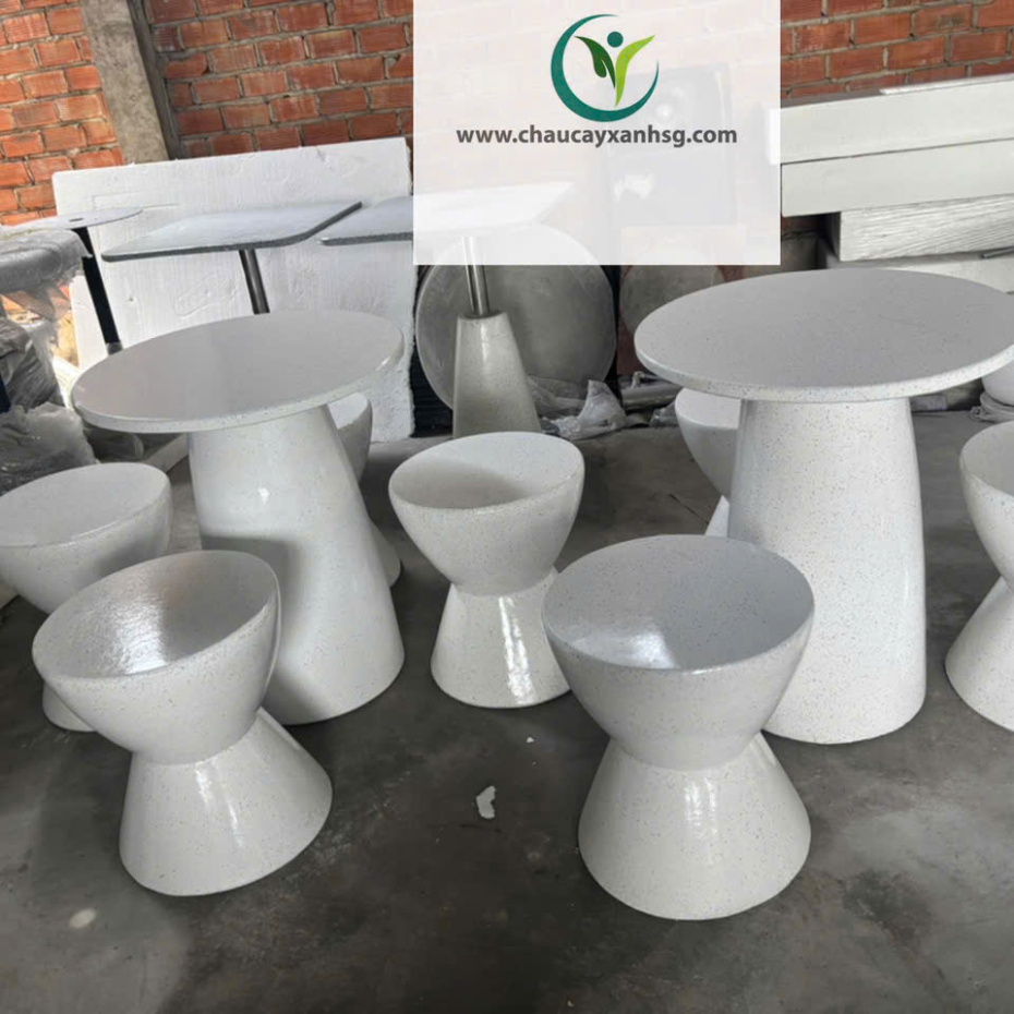 Set Bàn Ghế Gia Đình Đá Mài Terrazzo