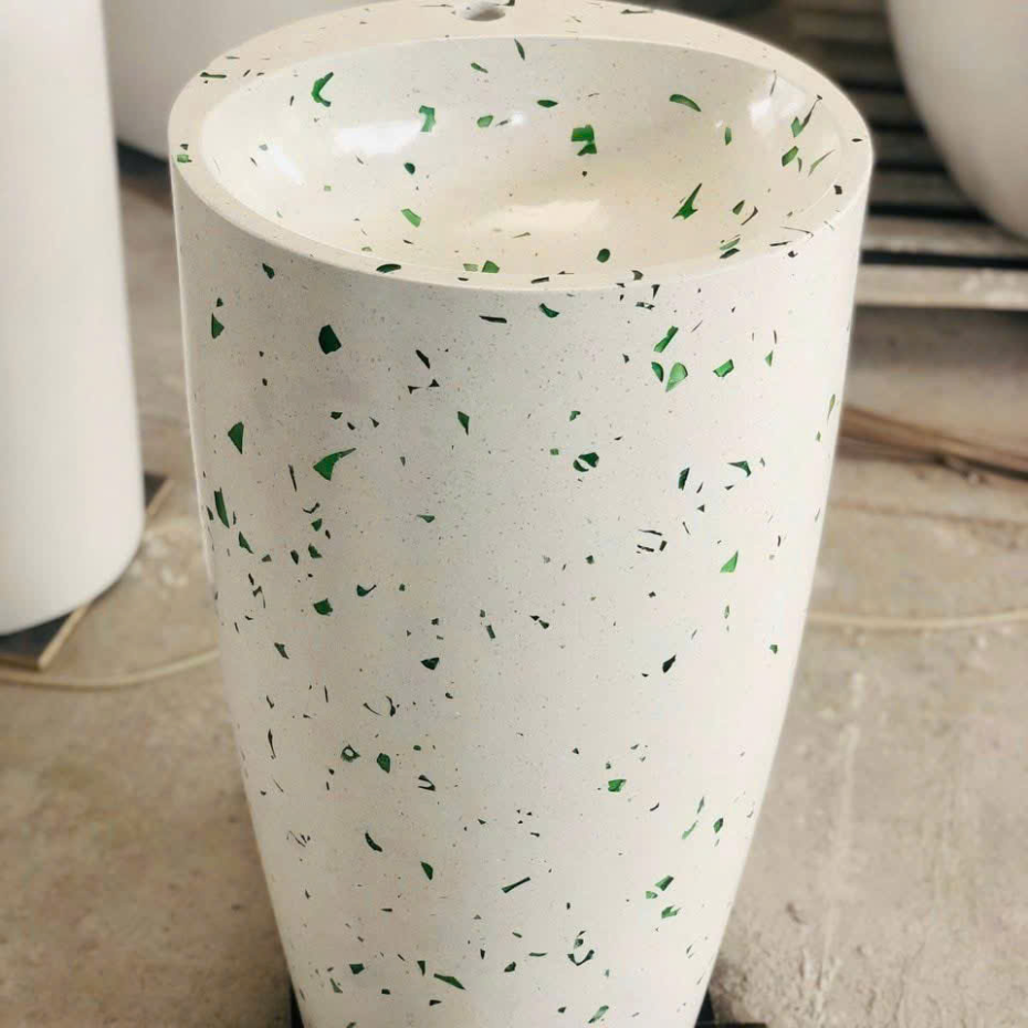 Chậu Rửa Lavabo Đá Mài Terrazzo