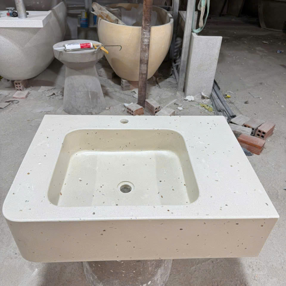 Chậu rửa đá terrazzo âm tường TP.HCM