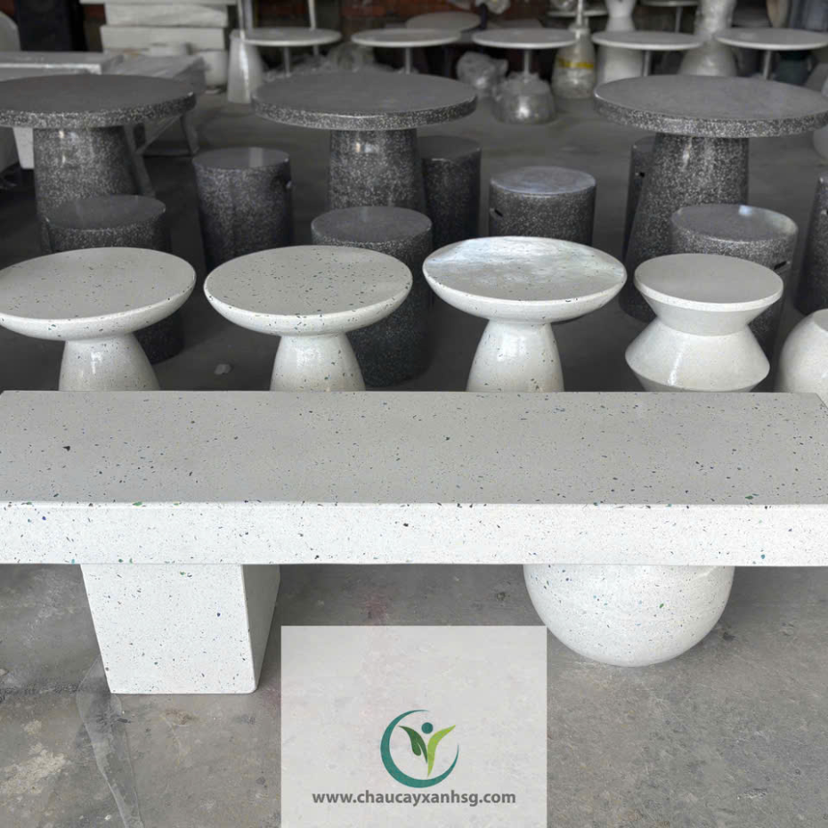 Ghế Bê Tông Đá Mài Phòng Chờ 