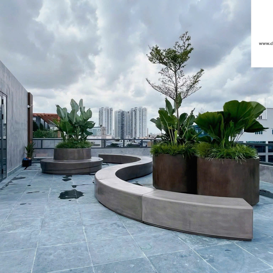 Thi Công Ghế Ngồi Bê Tông Đá Mài Terrazzo Theo Yêu Cầu