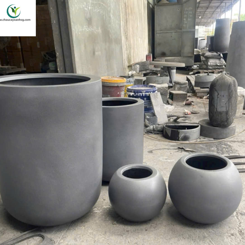 Chậu Trồng Cây Composite Chữ Nhật, Chậu Composite Tròn, Vuông Chuẩn Xuất Khẩu