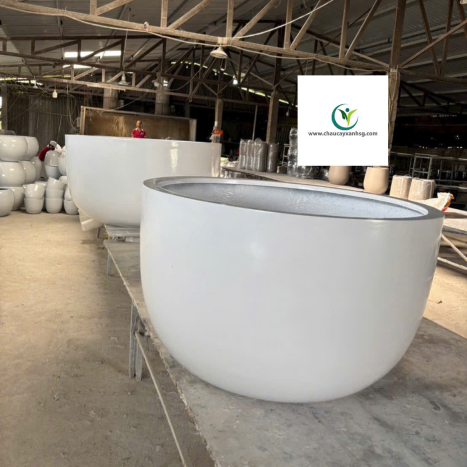 Chậu Nuôi Cá, Bể Cá Composite, Chậu Trồng Sen Composite Hình Chảo