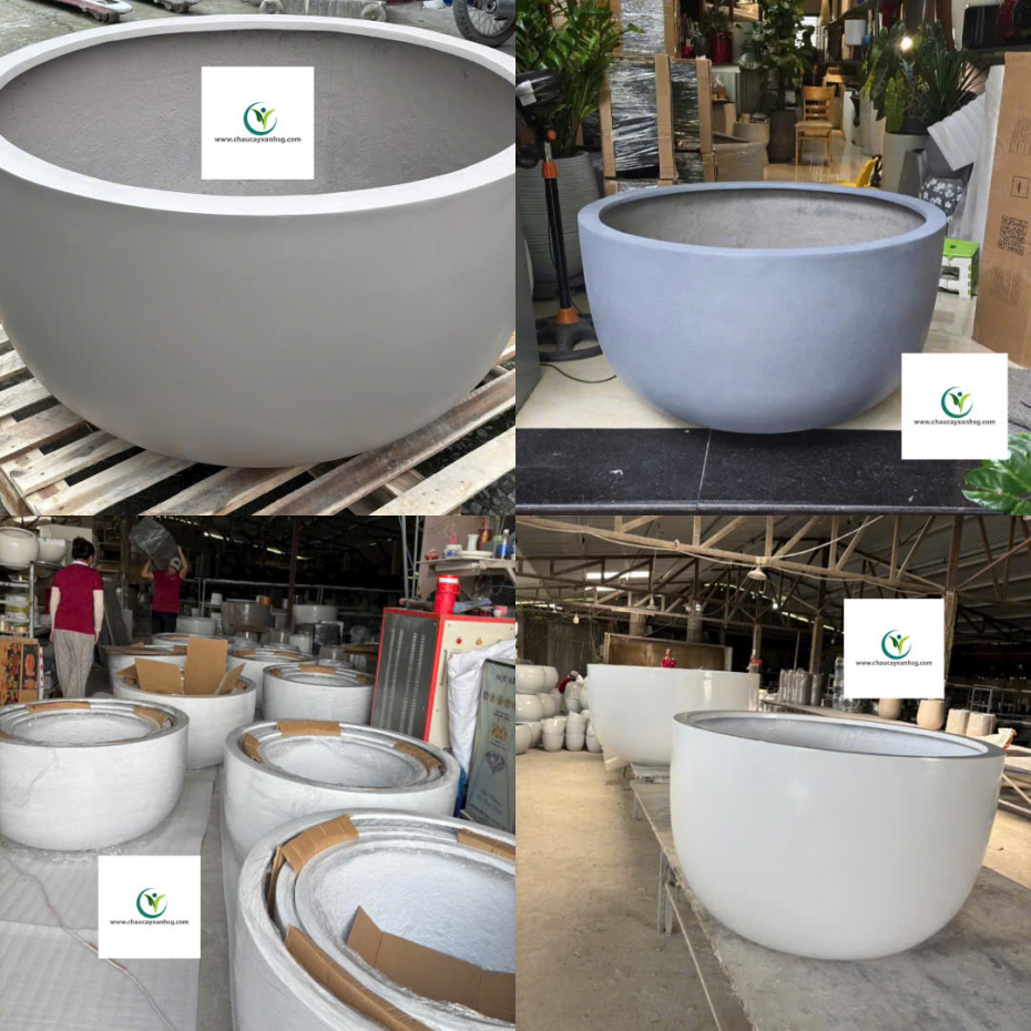 Chậu Nuôi Cá, Bể Cá Composite, Chậu Trồng Sen Composite Hình Chảo
