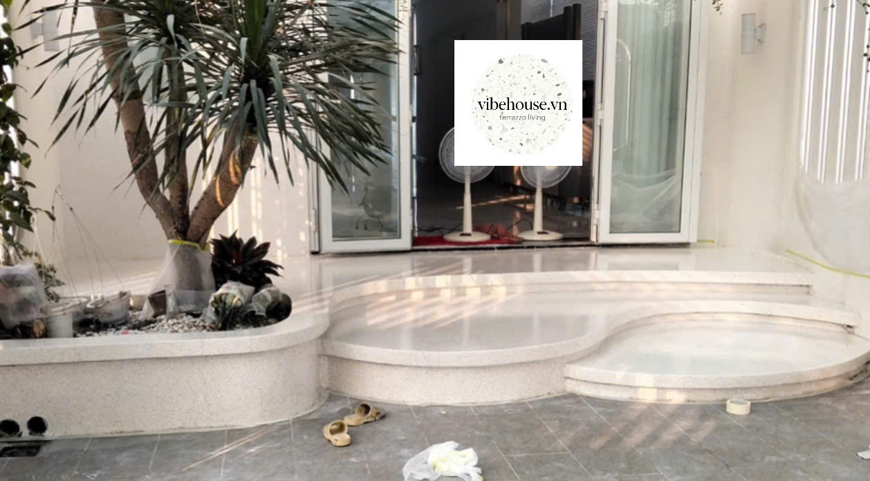 Phủ Đá Mài Terrazzo Cho Sàn, Bàn Ghế, Cầu Thang