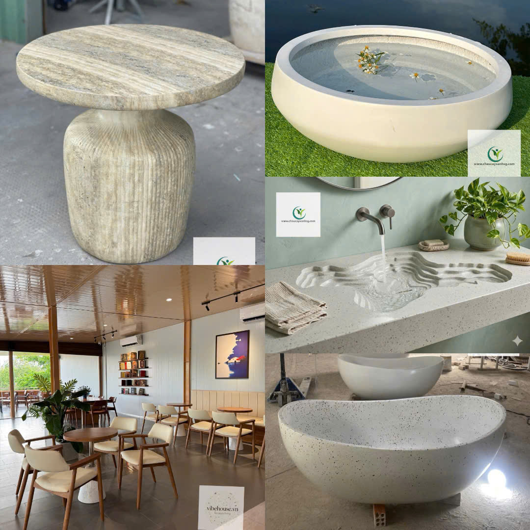 Dự Án Bàn Giao Bàn Mặt Gỗ Chân Đá Terrazzo Cho Chiba Signature