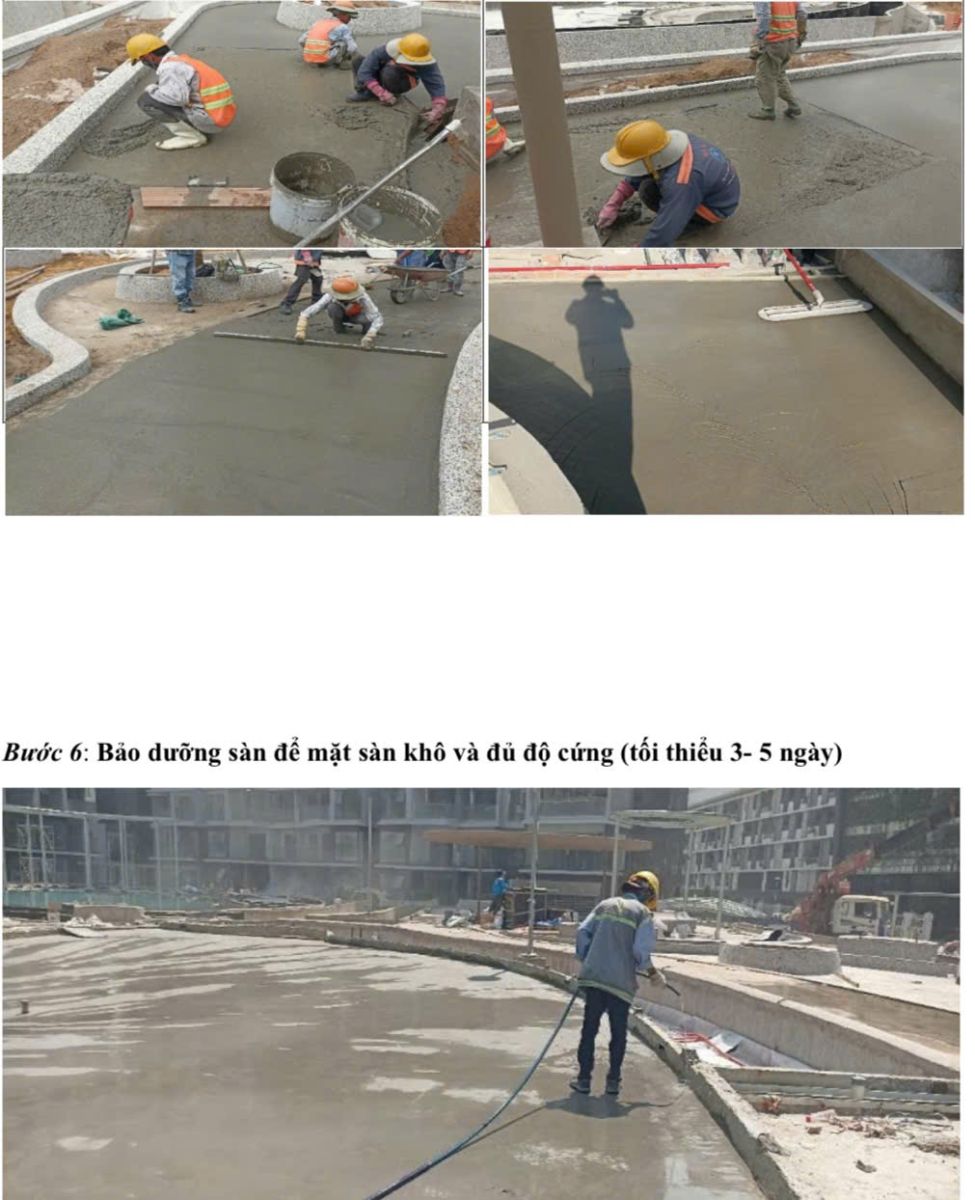 Đổ lớp vữa terrazzo cho công trình