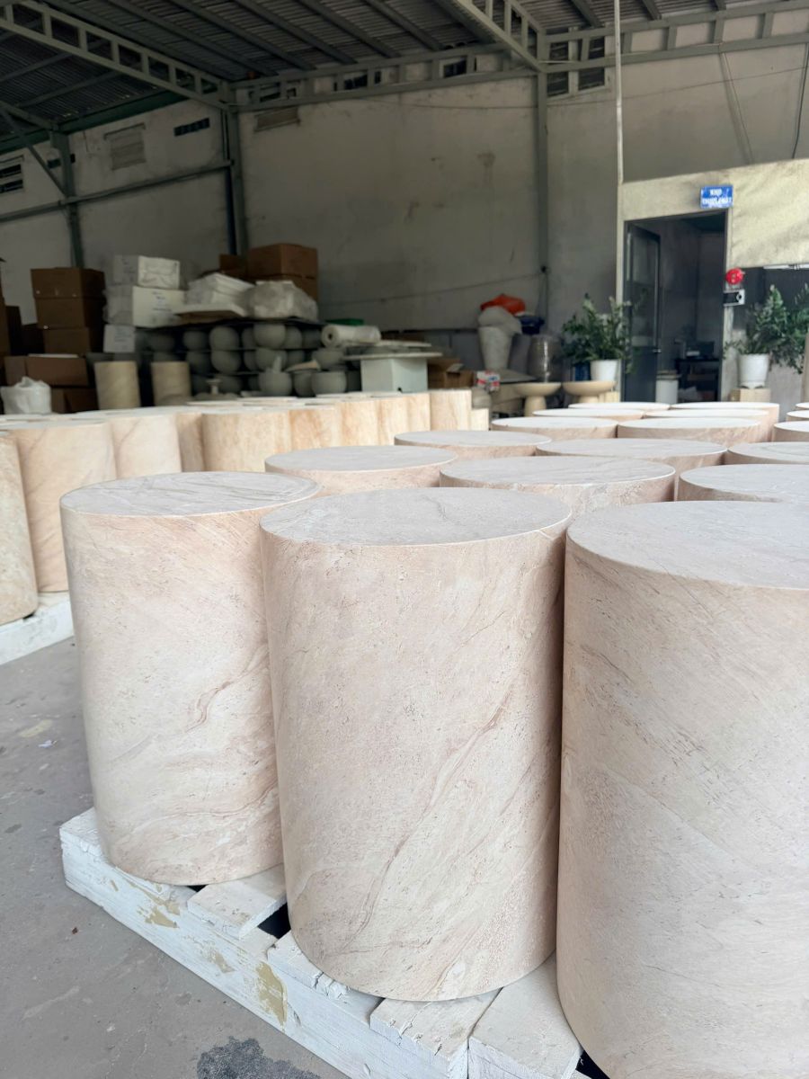 Đôn đá marble trụ tròn 