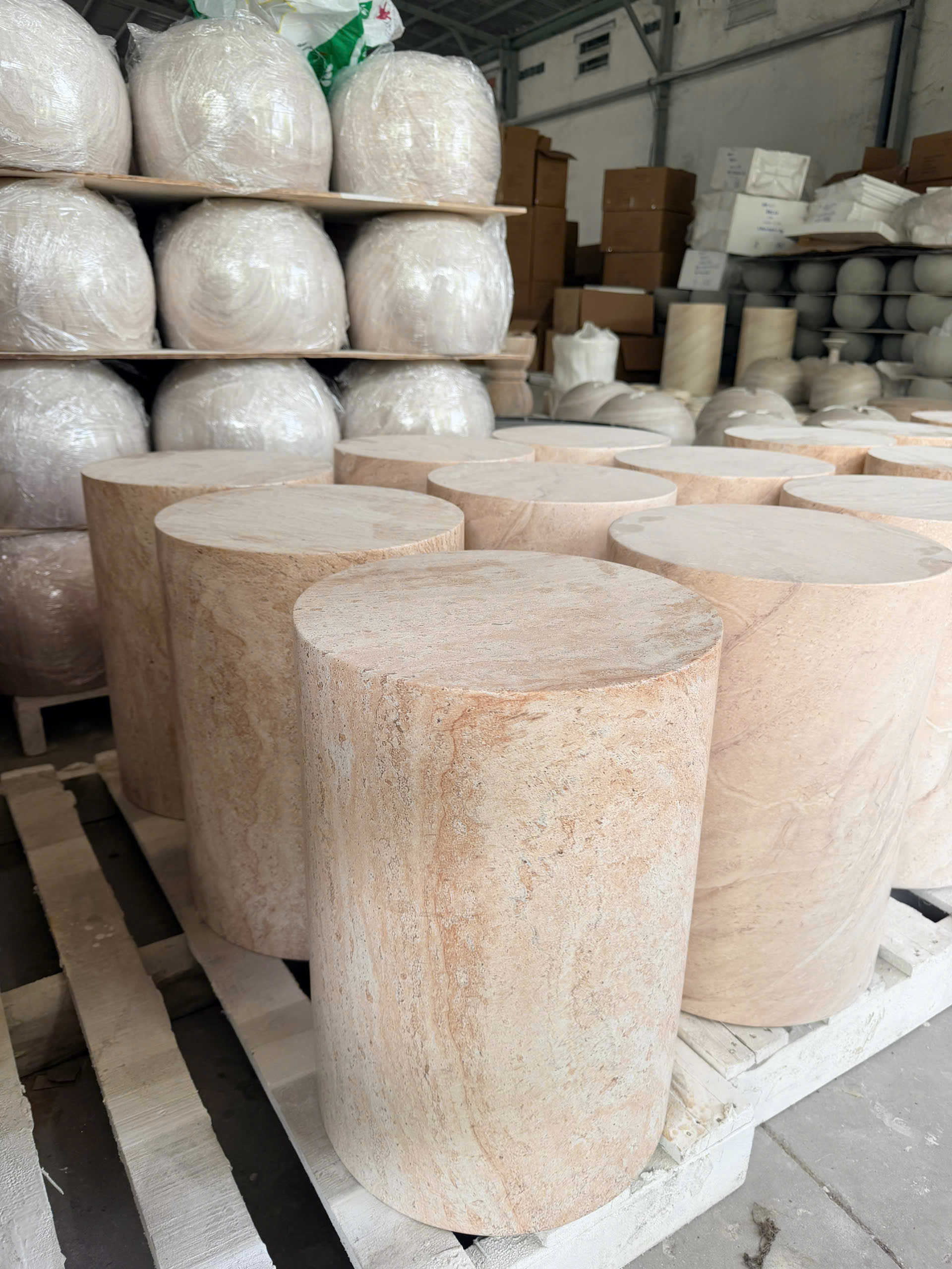Đôn đá marble trụ tròn