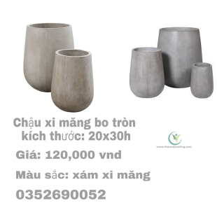 Chậu xi măng bo tròn