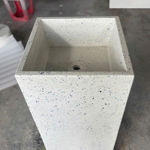 Chậu Lavabo Đá Mài Terrazzo Trụ Vuông