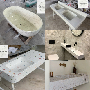 Sản Xuất, Lắp Đặt Lavabo, Bồn Tắm Đá Mài Theo Bản Vẽ, Công Trình